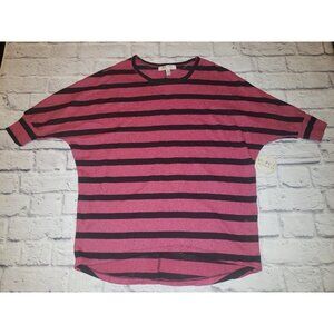 NWT Inspire Maternity Size Small Pink & Black Stripe Shirt